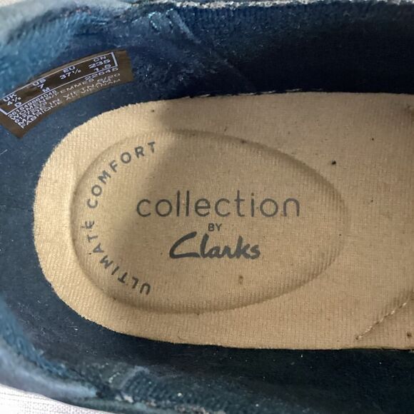 Clarks Navy Leather Women's Loafers Size 7 - Picture 12 of 12